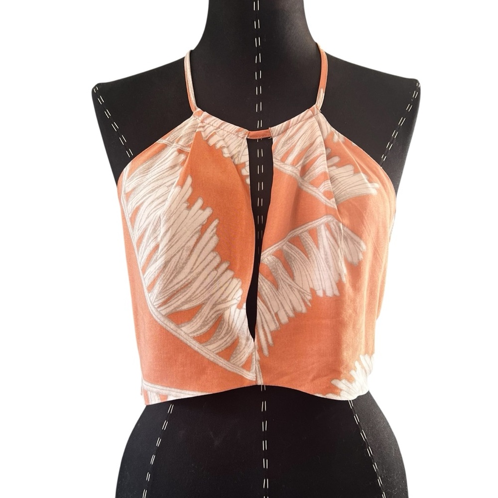 Tropical Halter Crop Top One Size